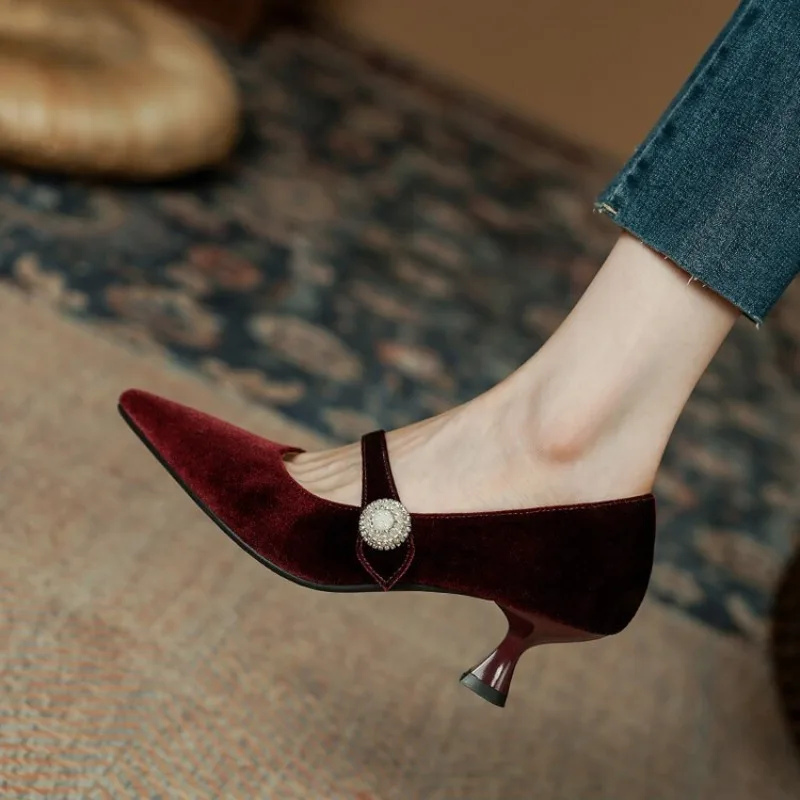 Women'S Shoes - Scarpe Mary Jane a punta rosso